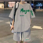 Mens Summer Sportswear Set Short-sleeve T-shirt And Basketball Jersey For Casual Wear