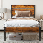 Metal Platform Bed Frame - Mattress Foundation With Headboard And Footboard