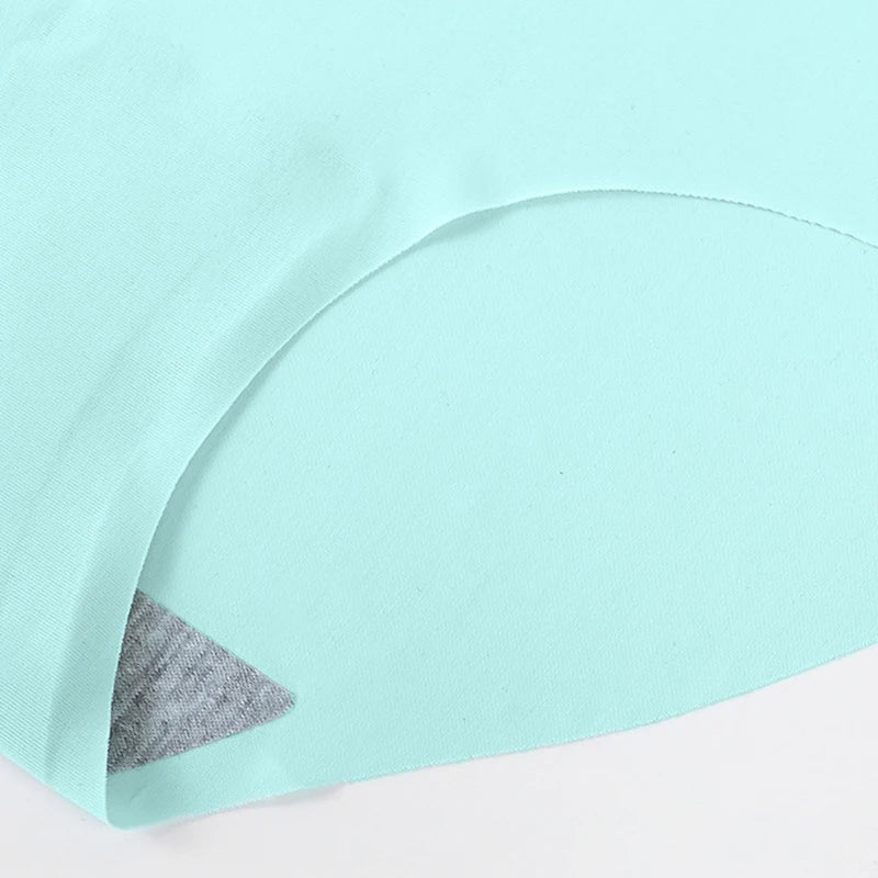 9 piezas de bragas de seda de hielo sin costuras para mujer, comodidad suave y transpirable, bragas para chicas adolescentes de color sólido, diseño de una sola pieza - VibraStore