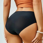 9 piezas de bragas de seda de hielo sin costuras para mujer, comodidad suave y transpirable, bragas para chicas adolescentes de color sólido, diseño de una sola pieza - VibraStore