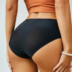 9 piezas de bragas de seda de hielo sin costuras para mujer, comodidad suave y transpirable, bragas para chicas adolescentes de color sólido, diseño de una sola pieza - VibraStore