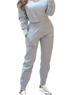 Casual Chic Cropped Sweatshirt and Jogger Set