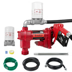 Fuel Transfer Pump 12 Volt 20 GPM High Flow Fuel Pump with Premium filter Package Cast Iron Gas Heavy Duty Diesel Transfer Pump