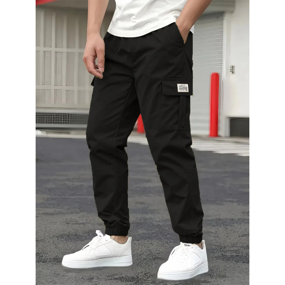 1XL-6XL Plus Size Men's Casual Cargo Sweatpants Spring/Autumn Waist Drawstring Joggers Hiking Tactical Pants Men with Pockets