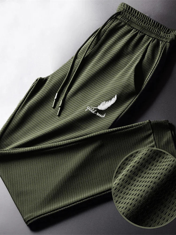 Pantalones de secado rápido para hombre, pantalón ligero para senderismo, trotar, correr, transpirable, para entrenamiento, gimnasio, Atlético atado al tobillo