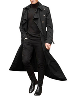 Men's Long Sleeve Longline Trench Coat
