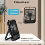 Ventilador de escritorio, ventilador recargable USB portátil, 180 °   Ventilador personal plegable inclinable con pantalla de alimentación, ventilador de mesa ultra silencioso de 5 velocidades