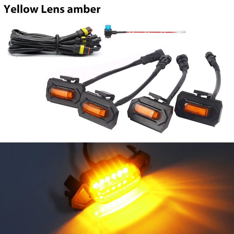 Gtinthebox Amber / Red / White LED Car Front Grille Mesh Lights W/ Wiring Harness Kit For Toyota Tacoma TRD Sport 2020 2021 2022