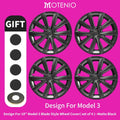 4PCS for Model 3 (2017-2023) 18 Inch Blade Wheel Cover Hubcaps Whirl Cap Rim Cover Replacement Wheel Cap Accessories for Tesla