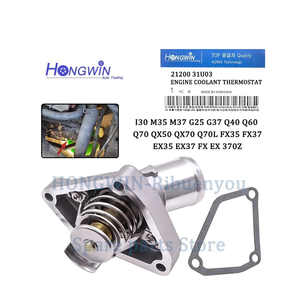 Engine Cooling Thermostat For Nissan 370Z Infiniti G FX EX EX35 FX37 Q50 G37 Q70 I30 VQ35HR 21200-31U03 2120031U03 21200-JK20A