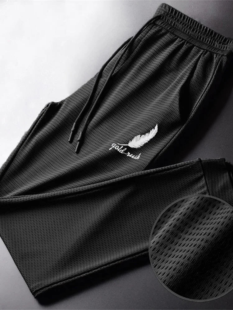 Pantalones de secado rápido para hombre, pantalón ligero para senderismo, trotar, correr, transpirable, para entrenamiento, gimnasio, Atlético atado al tobillo