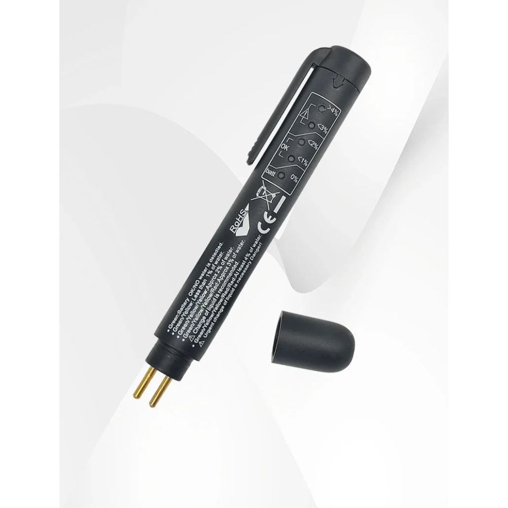 Pluma de prueba de líquido de frenos, herramienta de prueba de diagnóstico de frenos automático, analizador de humedad de aceite de fluido hidráulico con 5 luces indicadoras