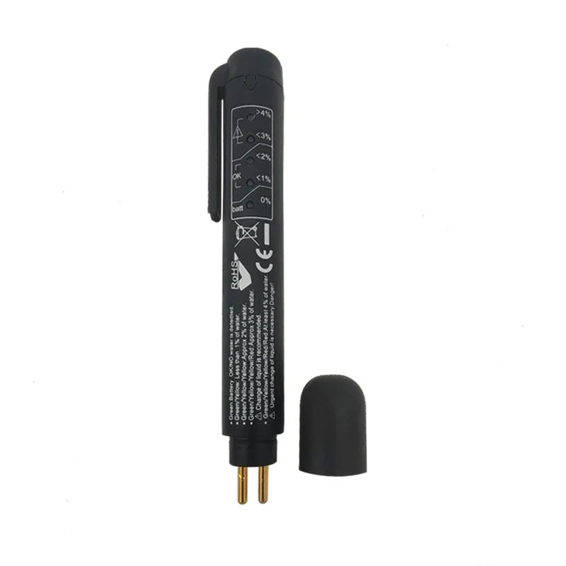 Pluma de prueba de líquido de frenos, herramienta de prueba de diagnóstico de frenos automático, analizador de humedad de aceite de fluido hidráulico con 5 luces indicadoras