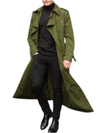 Men's Long Sleeve Longline Trench Coat