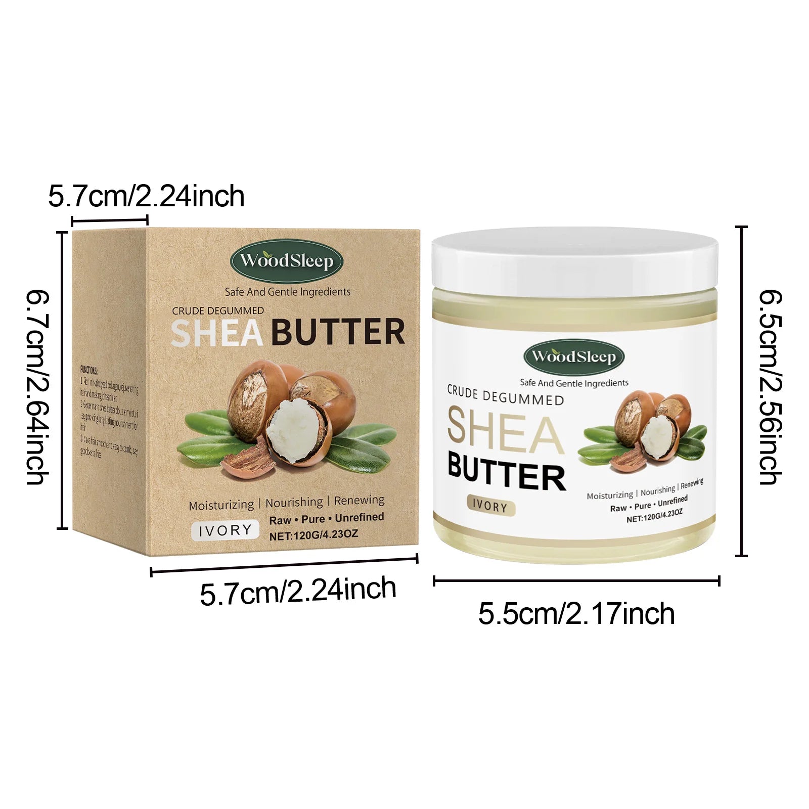 Woodsleep 120g Shea Butter Nourish Skin Lotion Body Moisturizing Reduce Dark Spot Dullness Brighten Skin Lasting Hydrating Cream