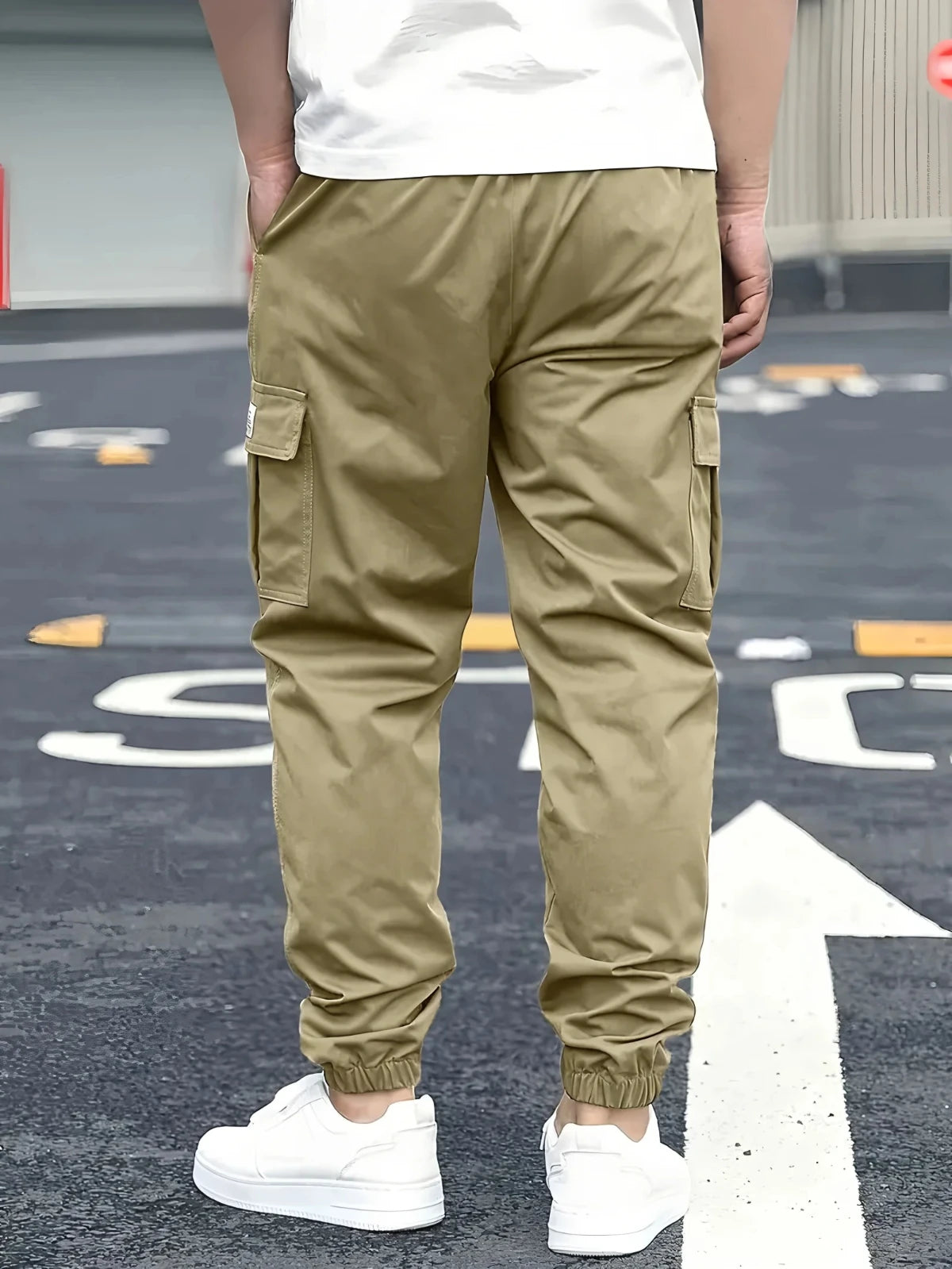 1XL-6XL Plus Size Men's Casual Cargo Sweatpants Spring/Autumn Waist Drawstring Joggers Hiking Tactical Pants Men with Pockets