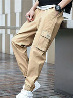 1XL-6XL Plus Size Men's Casual Cargo Sweatpants Spring/Autumn Waist Drawstring Joggers Hiking Tactical Pants Men with Pockets