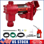 Fuel Transfer Pump 12 Volt 20 GPM High Flow Fuel Pump with Premium filter Package Cast Iron Gas Heavy Duty Diesel Transfer Pump