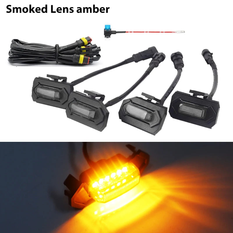 Gtinthebox Amber / Red / White LED Car Front Grille Mesh Lights W/ Wiring Harness Kit For Toyota Tacoma TRD Sport 2020 2021 2022