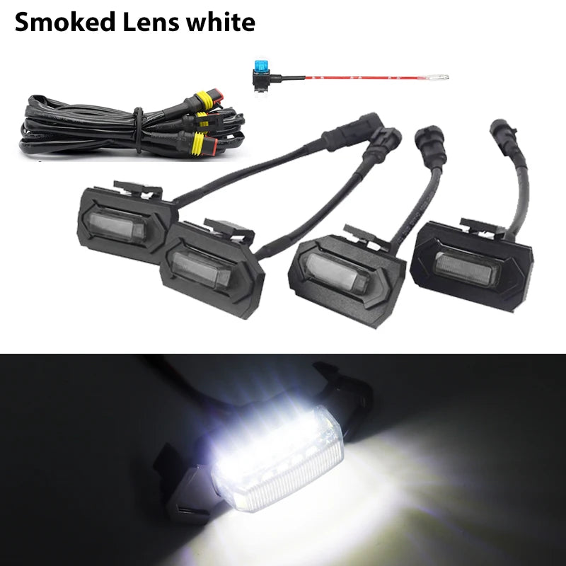 Gtinthebox Amber / Red / White LED Car Front Grille Mesh Lights W/ Wiring Harness Kit For Toyota Tacoma TRD Sport 2020 2021 2022
