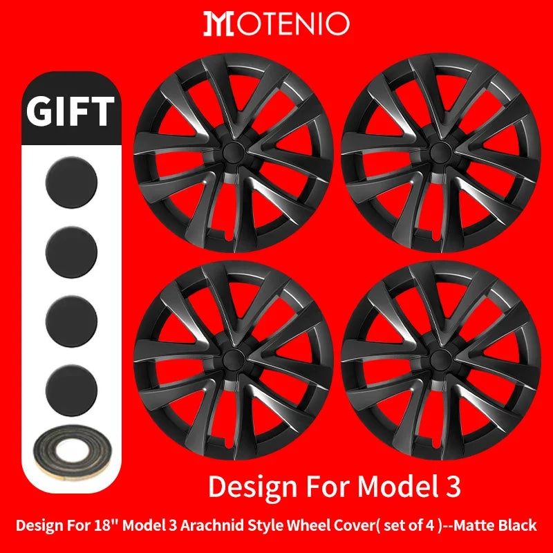 4PCS for Model 3 (2017-2023) 18 Inch Blade Wheel Cover Hubcaps Whirl Cap Rim Cover Replacement Wheel Cap Accessories for Tesla