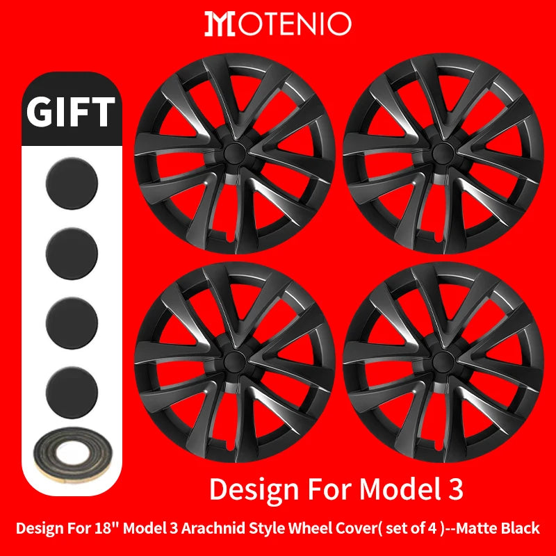 4PCS for Model 3 (2017-2023) 18 Inch Blade Wheel Cover Hubcaps Whirl Cap Rim Cover Replacement Wheel Cap Accessories for Tesla