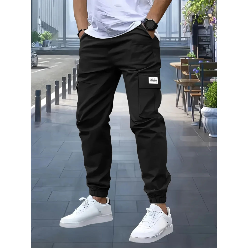 1XL-6XL Plus Size Men's Casual Cargo Sweatpants Spring/Autumn Waist Drawstring Joggers Hiking Tactical Pants Men with Pockets