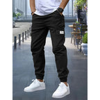 1XL-6XL Plus Size Men's Casual Cargo Sweatpants Spring/Autumn Waist Drawstring Joggers Hiking Tactical Pants Men with Pockets