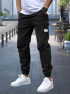 1XL-6XL Plus Size Men's Casual Cargo Sweatpants Spring/Autumn Waist Drawstring Joggers Hiking Tactical Pants Men with Pockets