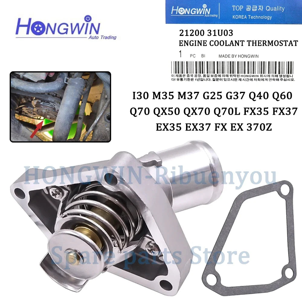 Engine Cooling Thermostat For Nissan 370Z Infiniti G FX EX EX35 FX37 Q50 G37 Q70 I30 VQ35HR 21200-31U03 2120031U03 21200-JK20A