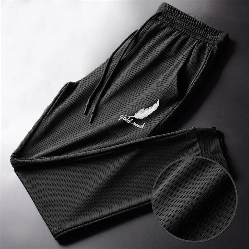 Pantalones de secado rápido para hombre, pantalón ligero para senderismo, trotar, correr, transpirable, para entrenamiento, gimnasio, Atlético atado al tobillo