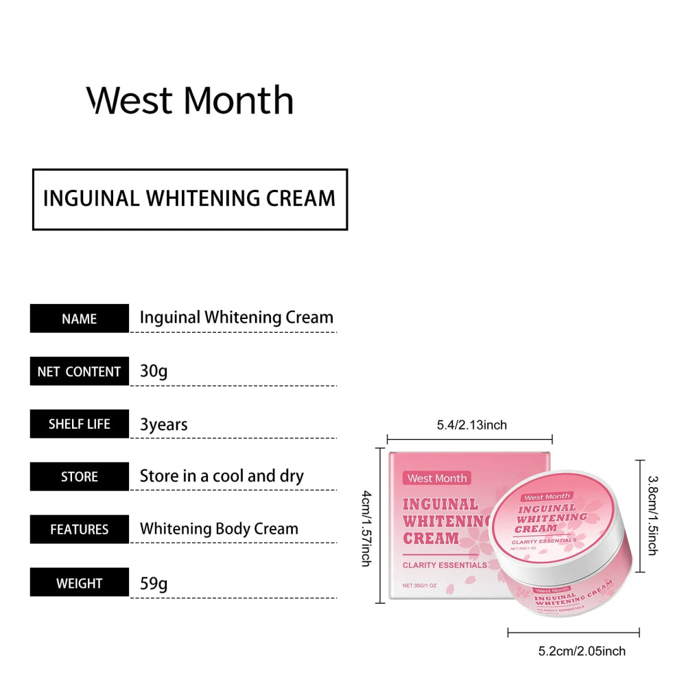 West&Month 30g Body Moisturizing Cream Brighten Nourish Skin Smooth Private Part Underarm Bleaching Hydrate Daily Body Cream