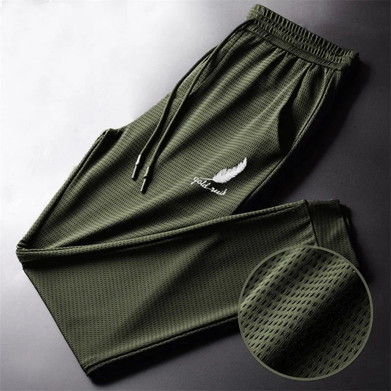Pantalones de secado rápido para hombre, pantalón ligero para senderismo, trotar, correr, transpirable, para entrenamiento, gimnasio, Atlético atado al tobillo