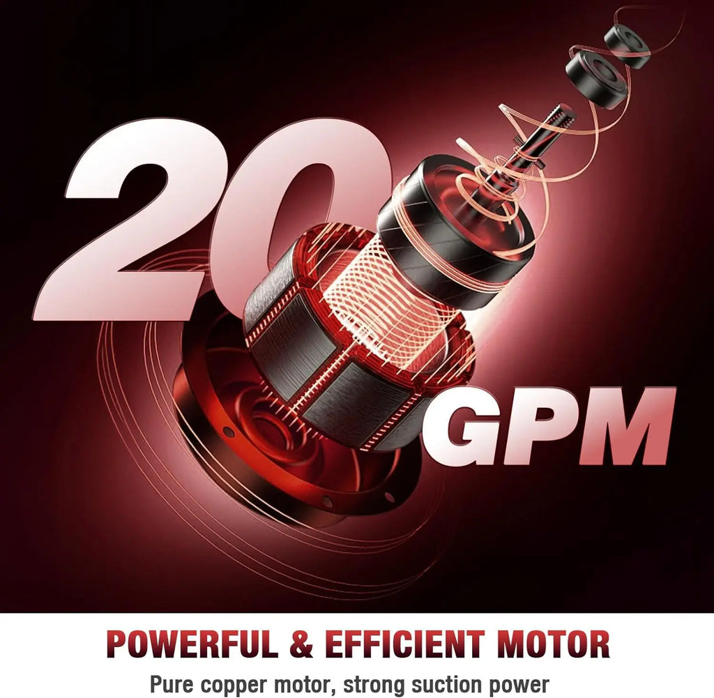 Fuel Transfer Pump 12 Volt 20 GPM High Flow Fuel Pump with Premium filter Package Cast Iron Gas Heavy Duty Diesel Transfer Pump