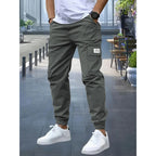 1XL-6XL Plus Size Men's Casual Cargo Sweatpants Spring/Autumn Waist Drawstring Joggers Hiking Tactical Pants Men with Pockets