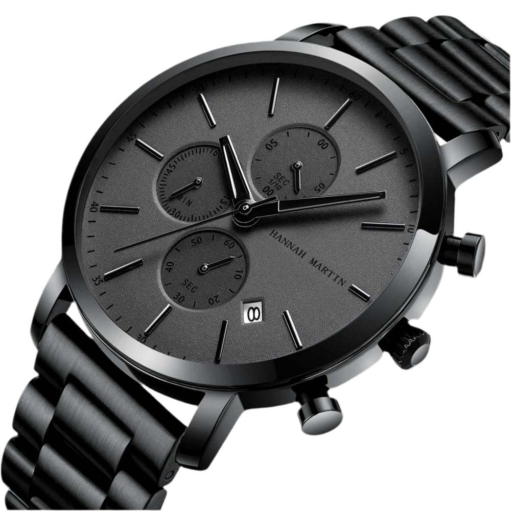 Reloj Hannah Martin Top para hombre, marca de estilo empresarial, acero inoxidable, moda, resistente al agua, deportivo, reloj de cuarzo multifuncional para hombre