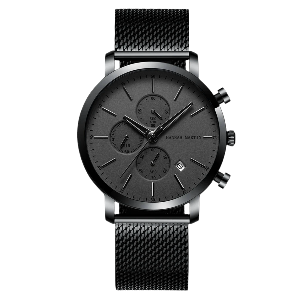 Reloj Hannah Martin Top para hombre, marca de estilo empresarial, acero inoxidable, moda, resistente al agua, deportivo, reloj de cuarzo multifuncional para hombre