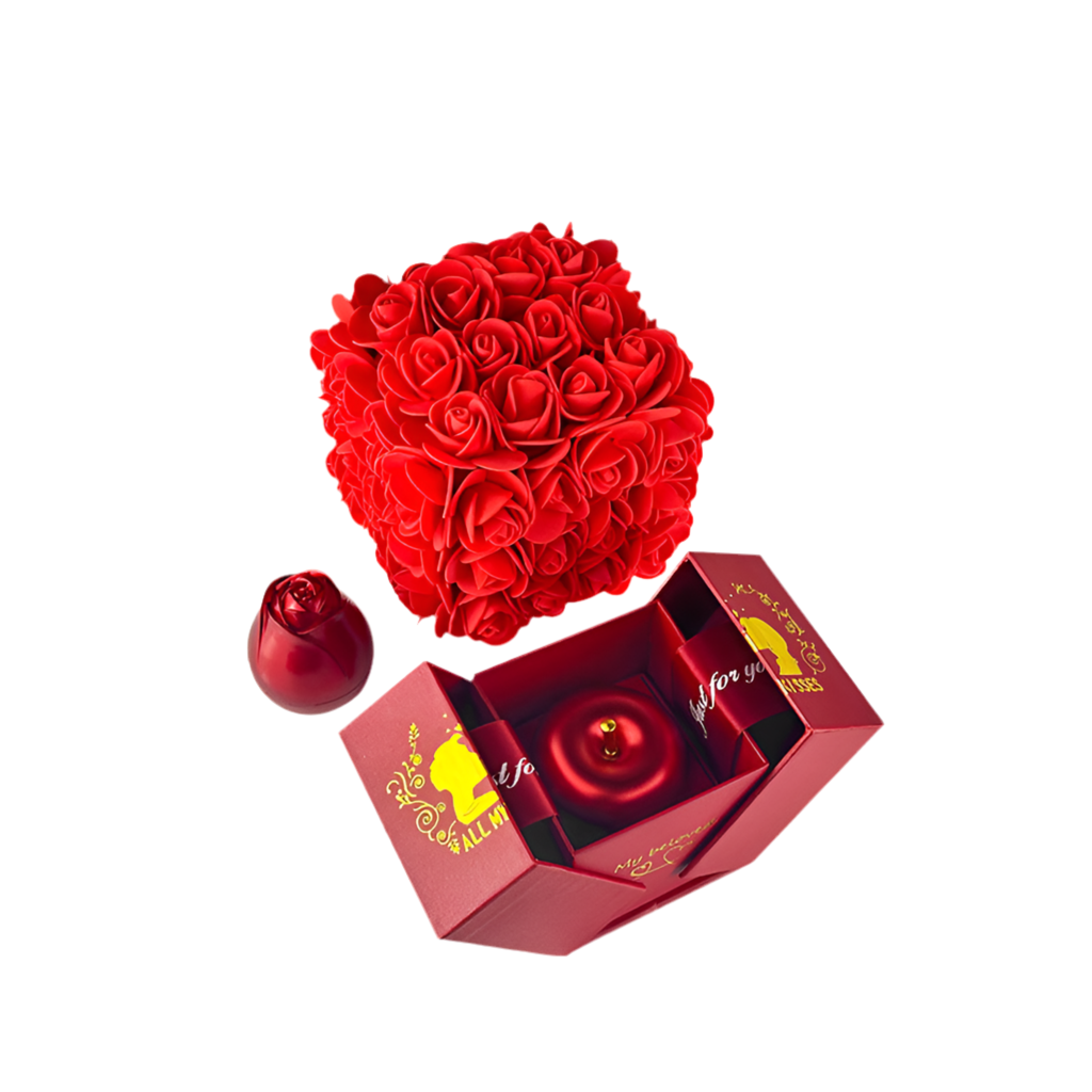 Valentines Day Gift Soap Rose Gift Box Crystal Pendant Necklace Eternal Flower Jewelry Box Set Wedding Birthday Gift For Girlfriend