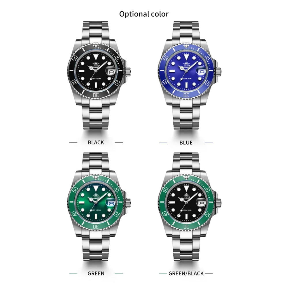ADDIESDIVE Men's Classic Watch with Ceramic Bezel 200m Water Resistant Casual Quartz Watch BGW9 Blue Luminous Gift Watch MY-H3-2