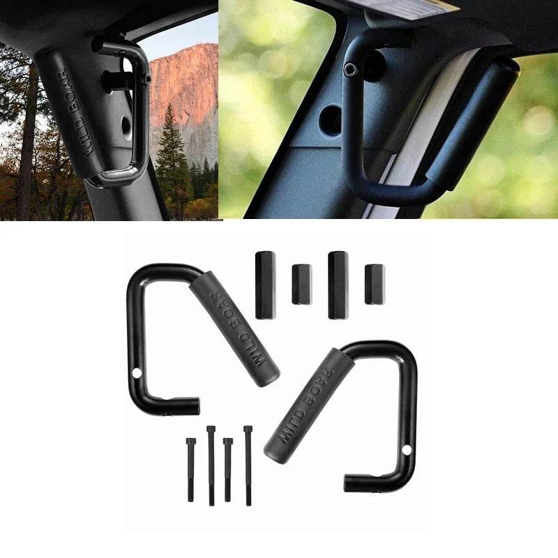 Rear & Front Grab Bar Steel Grab Handles FOR 2007 2008 2009 2010 2011 2012 2013 2014 2015 2016 2017 2018 Jeep Wrangler JK 4 Door