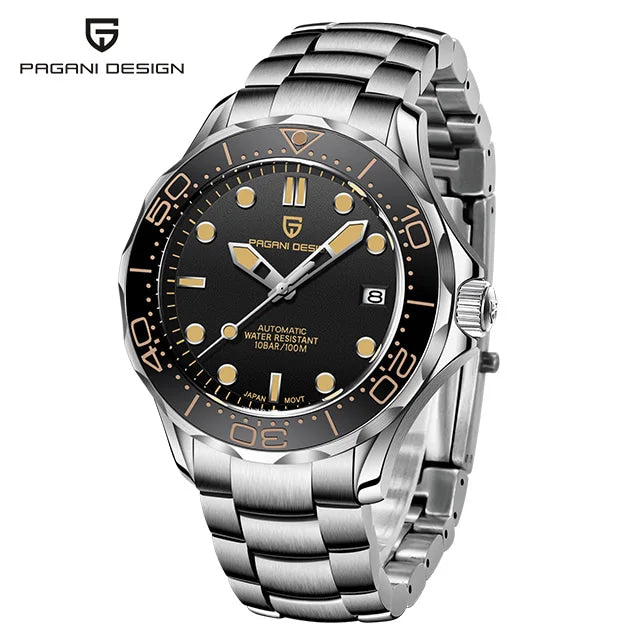 PAGANI DESIGN Men's Watches 2026 Luxury Mechanical Wristwatches Automatic Watch For Men AR Sapphire Ceramic Bezel Luminous Clock