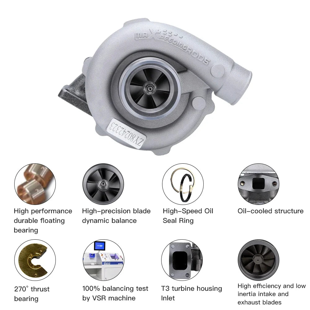 T3/T4 Turbocharger Universal .63 A/R Turbine .50 A/R 400+ HP Boost for BMW E36