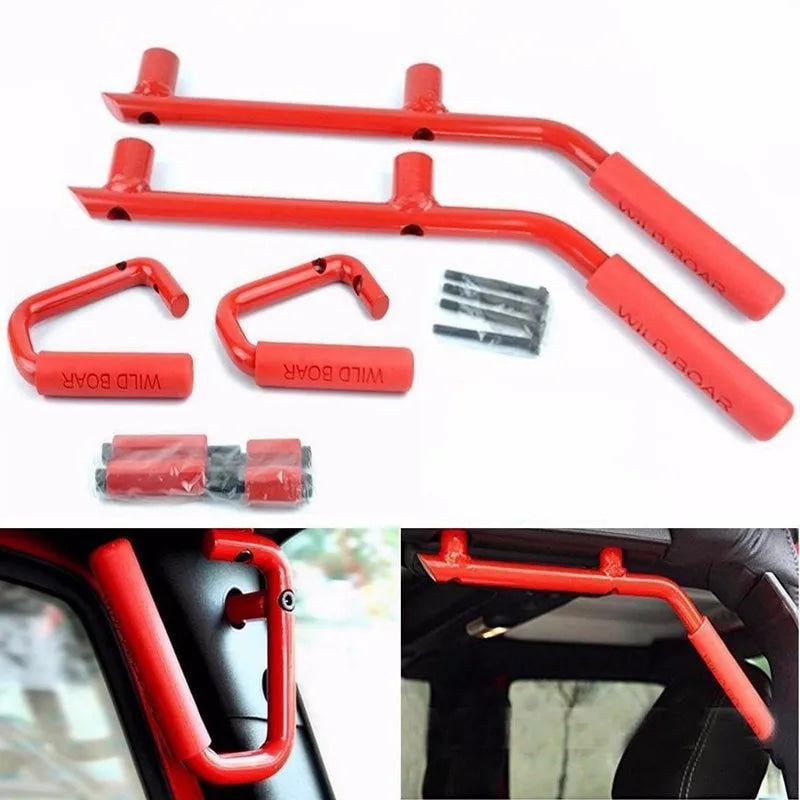 Rear & Front Grab Bar Steel Grab Handles FOR 2007 2008 2009 2010 2011 2012 2013 2014 2015 2016 2017 2018 Jeep Wrangler JK 4 Door