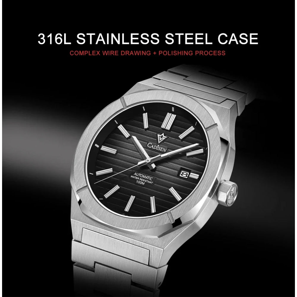 CADISEN Diver Watch Luxury Sapphire MIYOTA 8215 German Designer Men Automatic Mechanical Watches Waterproof Luminous Wristwatch