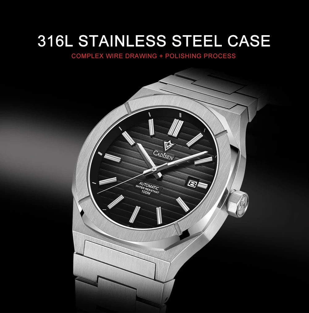 CADISEN Diver Watch Luxury Sapphire MIYOTA 8215 German Designer Men Automatic Mechanical Watches Waterproof Luminous Wristwatch