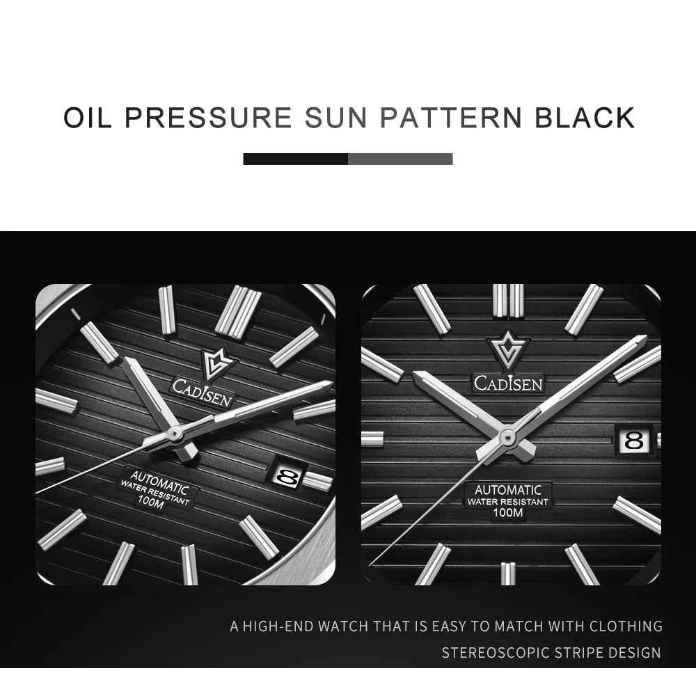 CADISEN Diver Watch Luxury Sapphire MIYOTA 8215 German Designer Men Automatic Mechanical Watches Waterproof Luminous Wristwatch