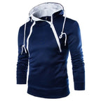 Men's Hoodies Long Sleeve Sweatshirts for Men Zipper Hooded Pullover High Neck Mens Sweatshirt Top Jacket Coat Black Sweater