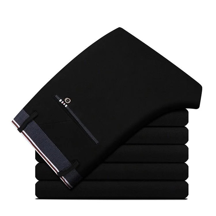 Pantalones de traje de negocios para hombre, vestido largo recto y holgado, Formal, Delgado, sólido, oficina, primavera, otoño, verano, envío directo