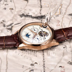 LIGE Brand Classic Mens Retro Watches Automatic Mechanical Watch Tourbillon Clock Genuine Leather Waterproof Military Wristwatch