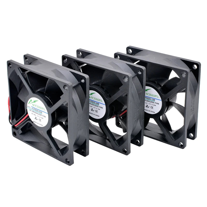 ACP8025 8cm 80mm ventilador 80x80x25mm DC5V 12V 24V 2pin ventilador de refrigeración adecuado para inversor de corriente del chasis